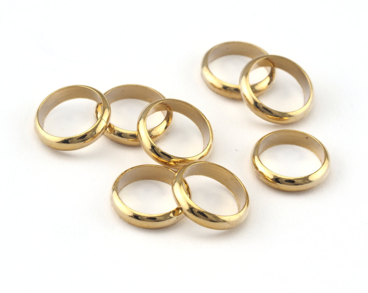 Circle Links, Seamless Ring Circle Connectors for Jewelry Making (Shiny) Gold Plated Brass 10x2,5mm (hole 8mm ) bab8 813 1559