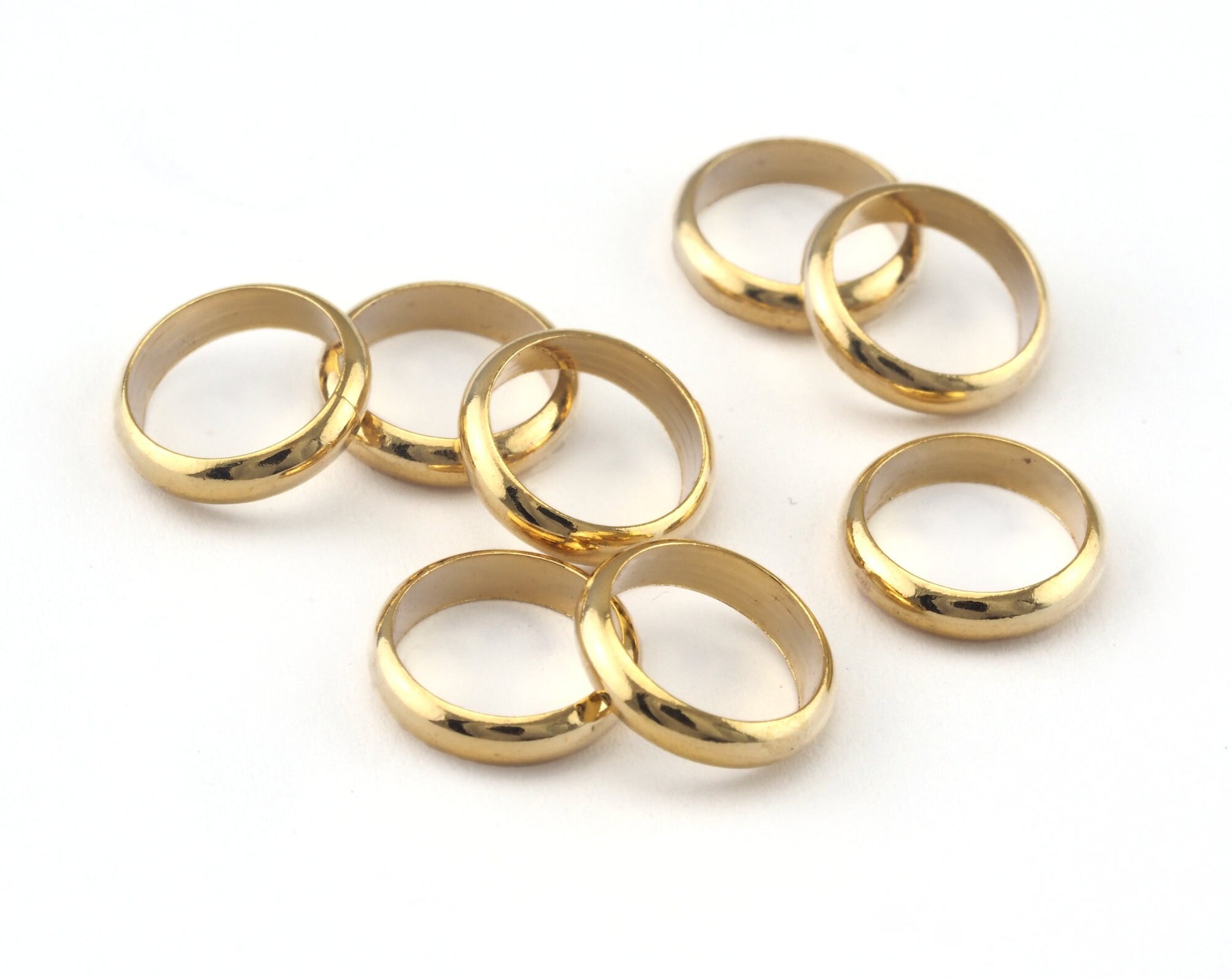 Circle Links, Seamless Ring Circle Connectors for Jewelry Making (Shiny) Gold Plated Brass 10x2,5mm (hole 8mm ) bab8 813 1559