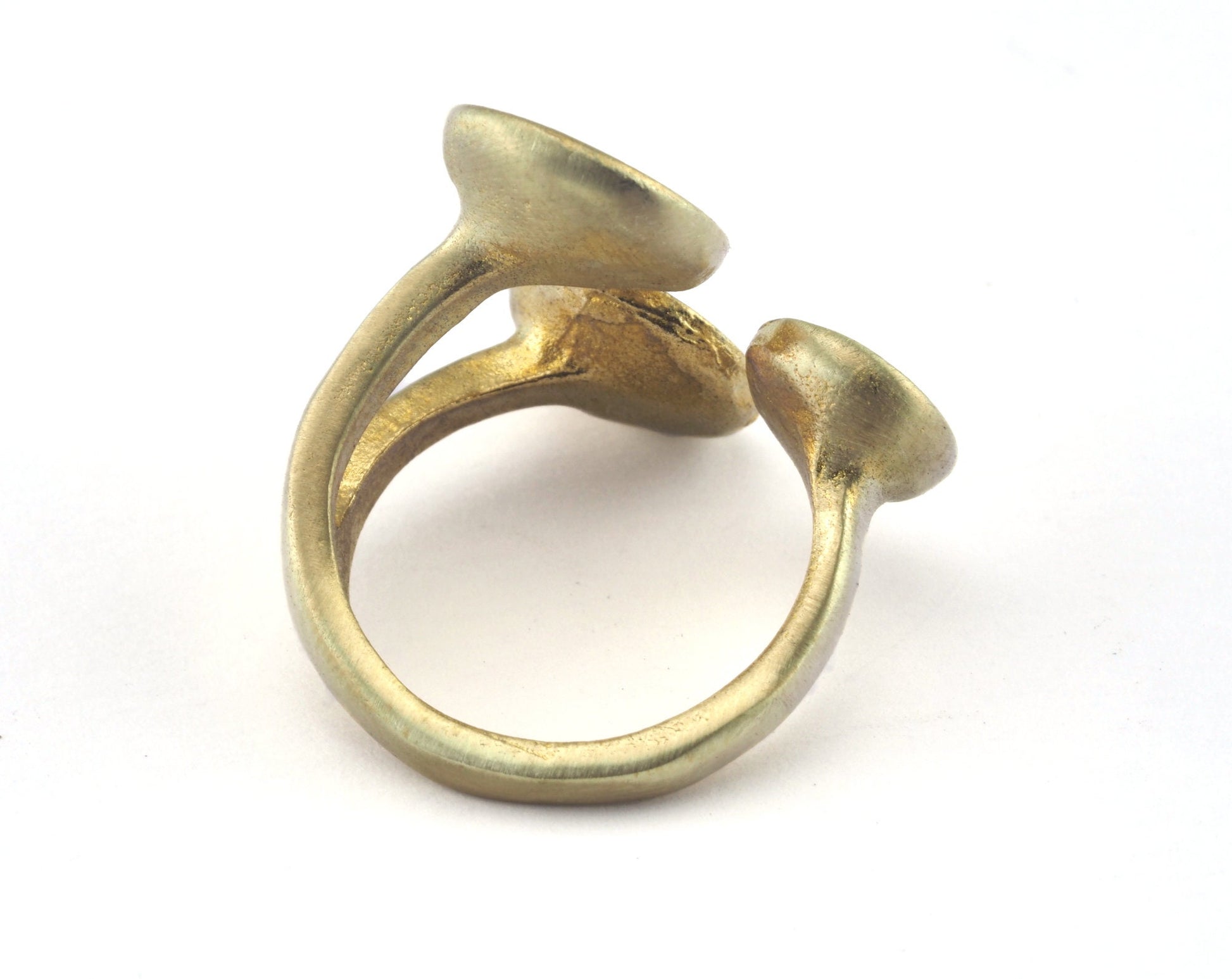 Ring Adjustable Ring Bezel 23x24mm Raw brass (19mm 9US inner size - Adjustable ) OZ2630