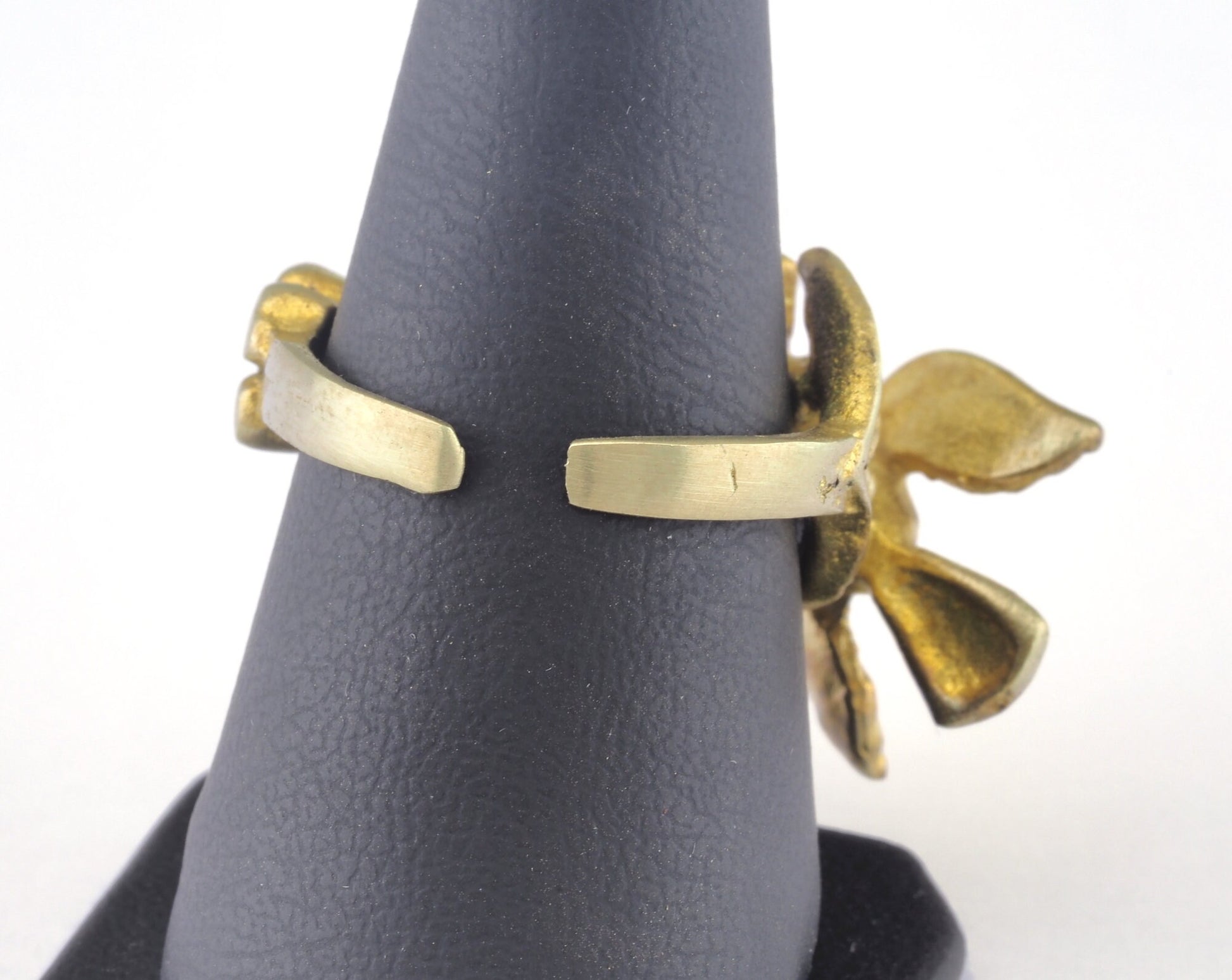 Ring Bird Flower Adjustable Ring Raw brass (17.5mm 7US inner size) OZ2636 ring25