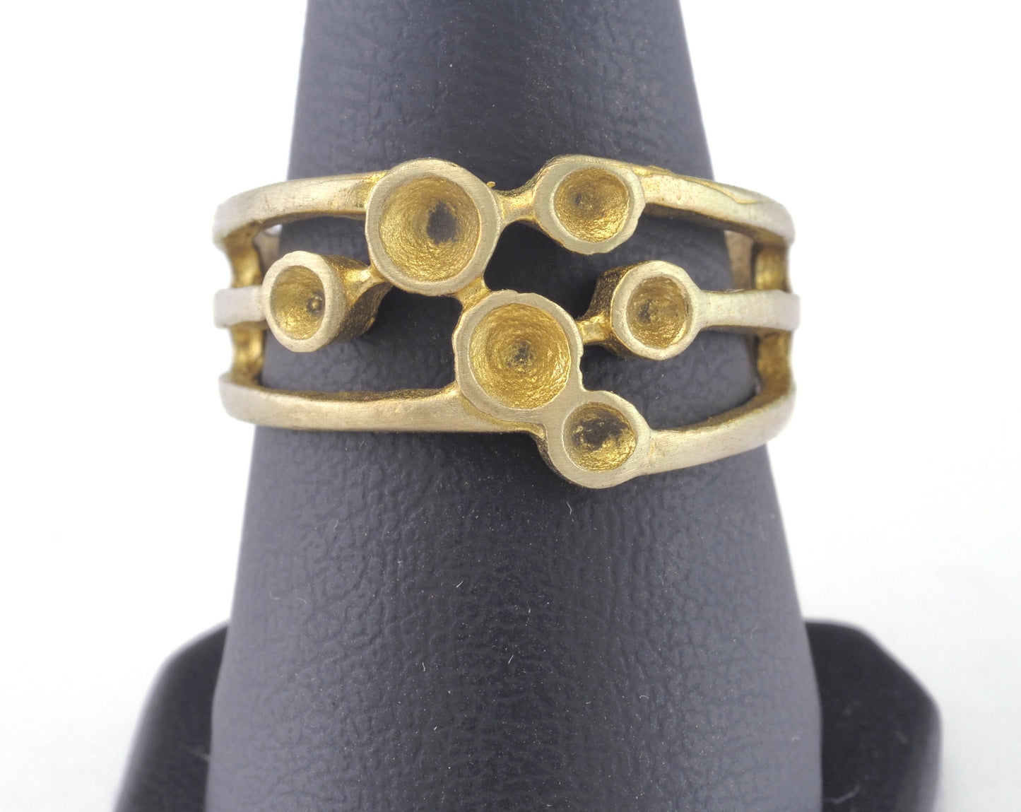 Ring Adjustable Ring Bezel (2.5 2.5 5 5 4mm) Raw brass (18mm 8US inner size - Adjustable ) OZ5062