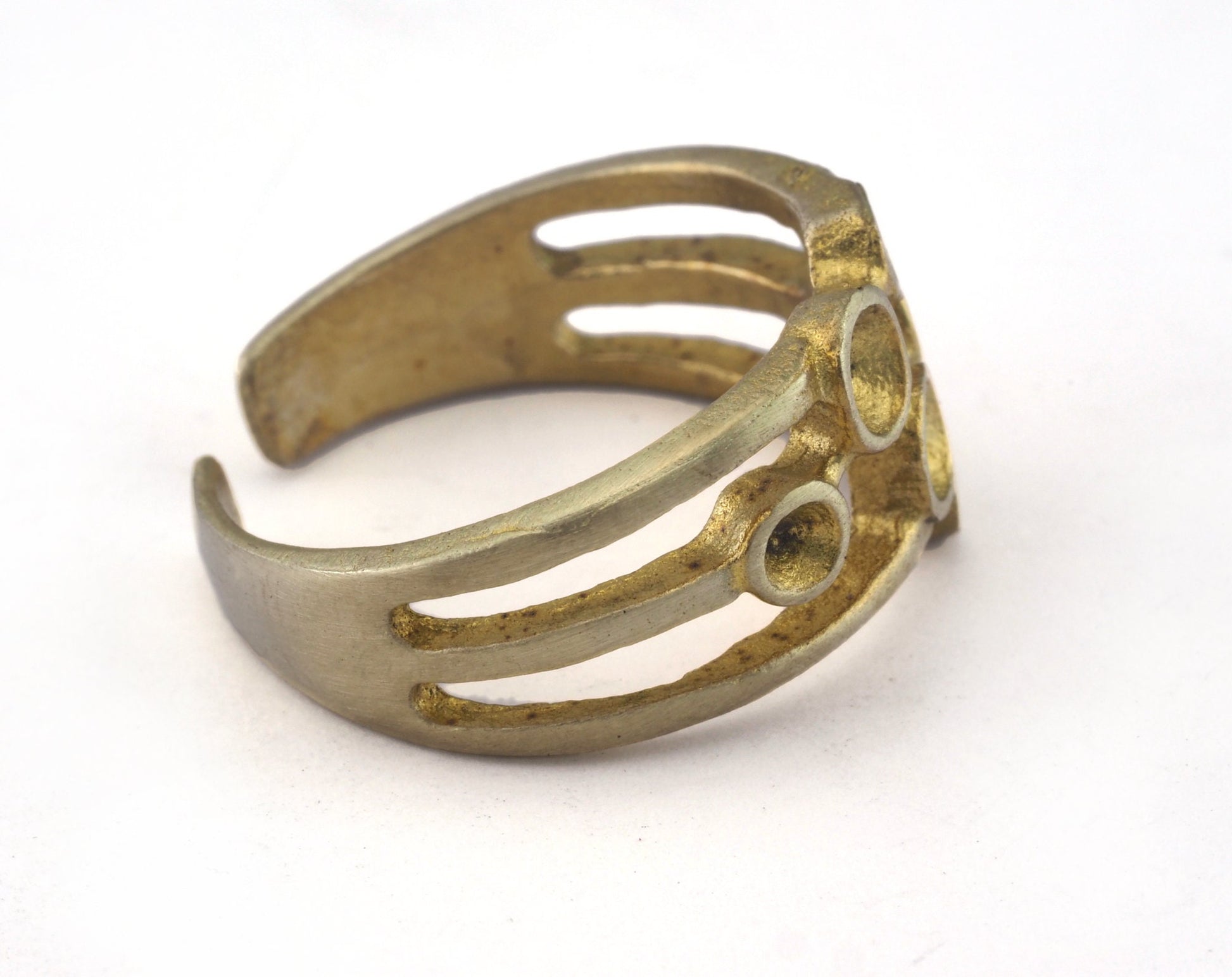 Ring Adjustable Ring Bezel (2.5 2.5 5 5 4mm) Raw brass (18mm 8US inner size - Adjustable ) OZ5062