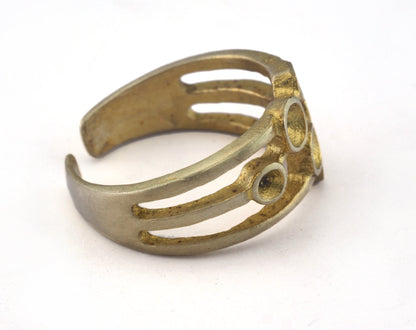 Ring Adjustable Ring Bezel (2.5 2.5 5 5 4mm) Raw brass (18mm 8US inner size - Adjustable ) OZ5062
