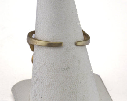 Minimalist Leaf Ring Adjustable Raw brass (18mm 8US inner size) OZ2643