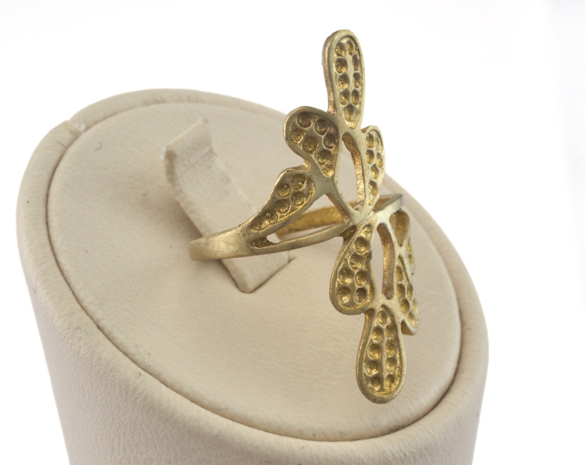 Minimalist Leaf Ring Adjustable Raw brass (18mm 8US inner size) OZ2643