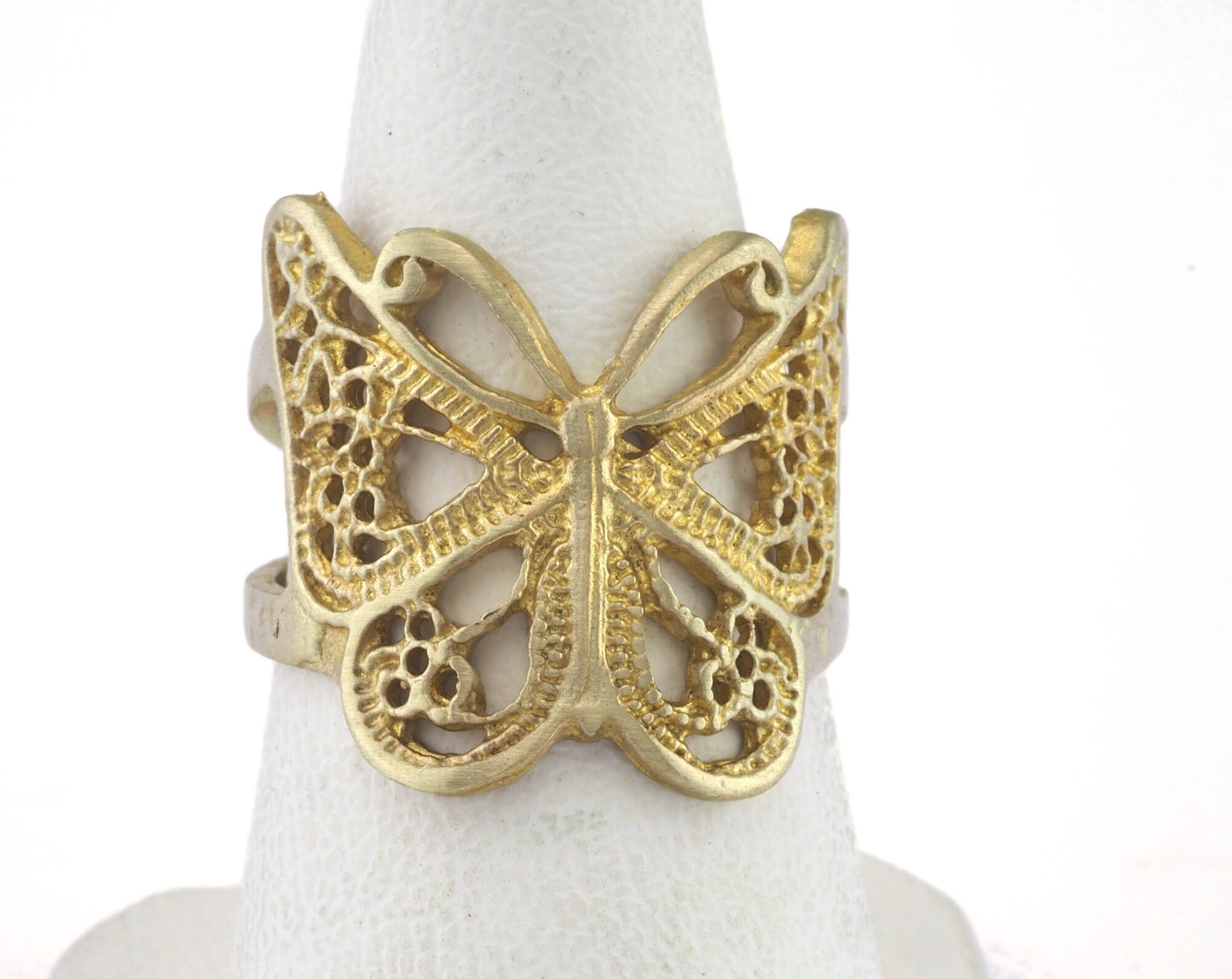 Butterfly Ring Adjustable Ring Raw brass (17.5mm 7US inner size) OZ2647