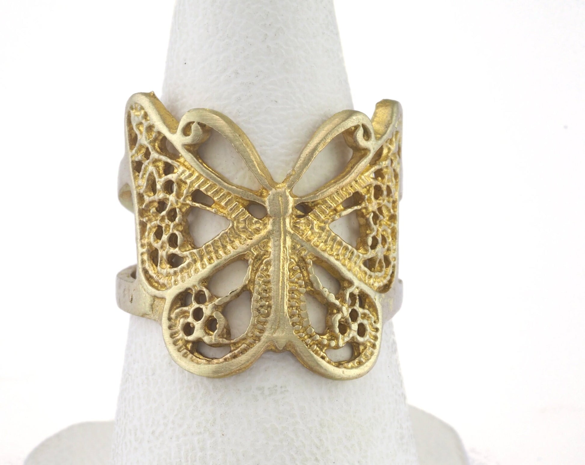 Butterfly Ring Adjustable Ring Raw brass (17.5mm 7US inner size) OZ2647