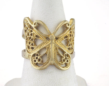 Butterfly Ring Adjustable Ring Raw brass (17.5mm 7US inner size) OZ2647