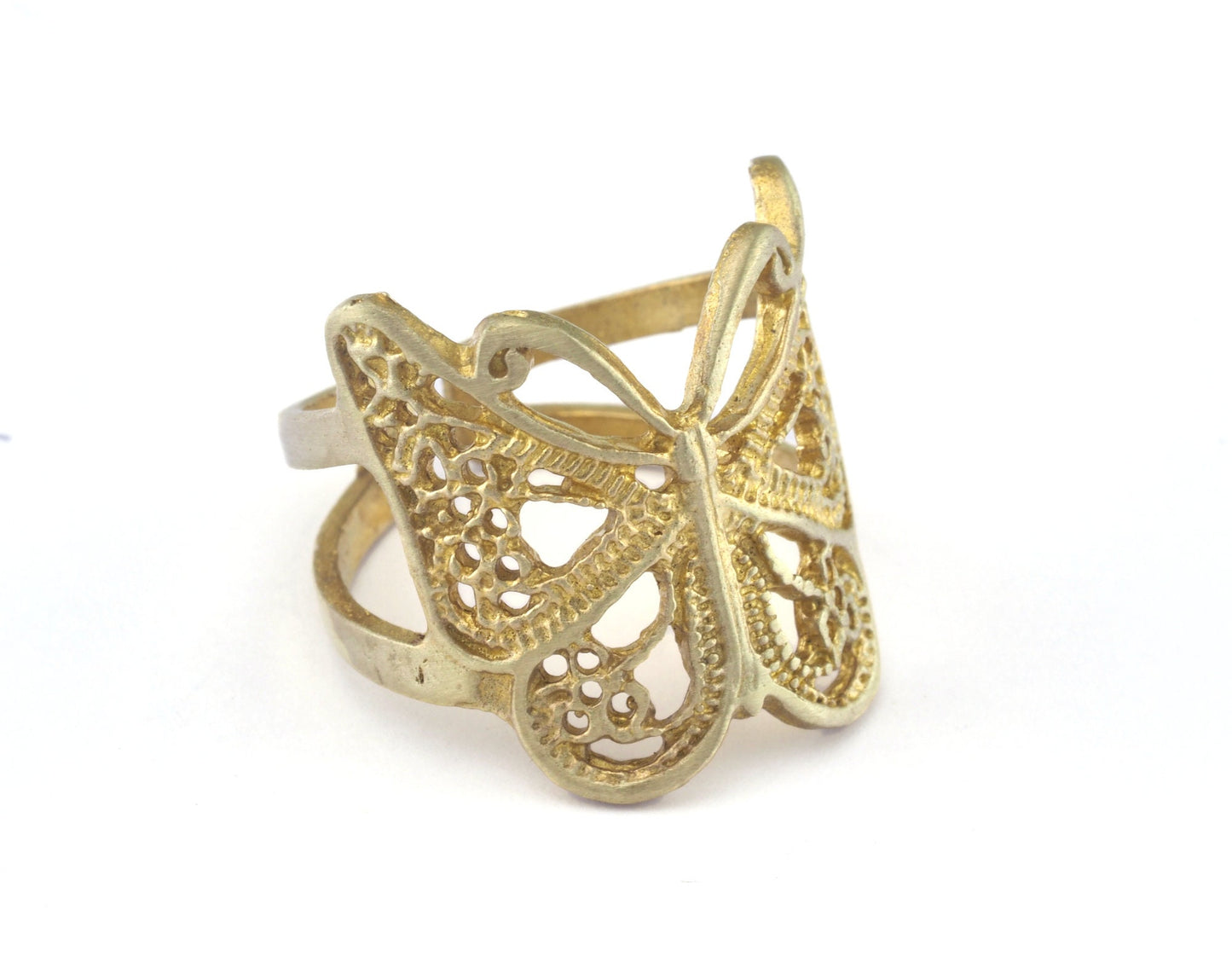 Butterfly Ring Adjustable Ring Raw brass (17.5mm 7US inner size) OZ2647
