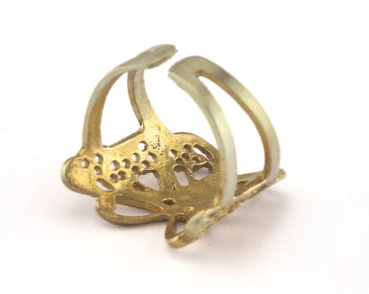 Butterfly Ring Adjustable Ring Raw brass (17.5mm 7US inner size) OZ2647