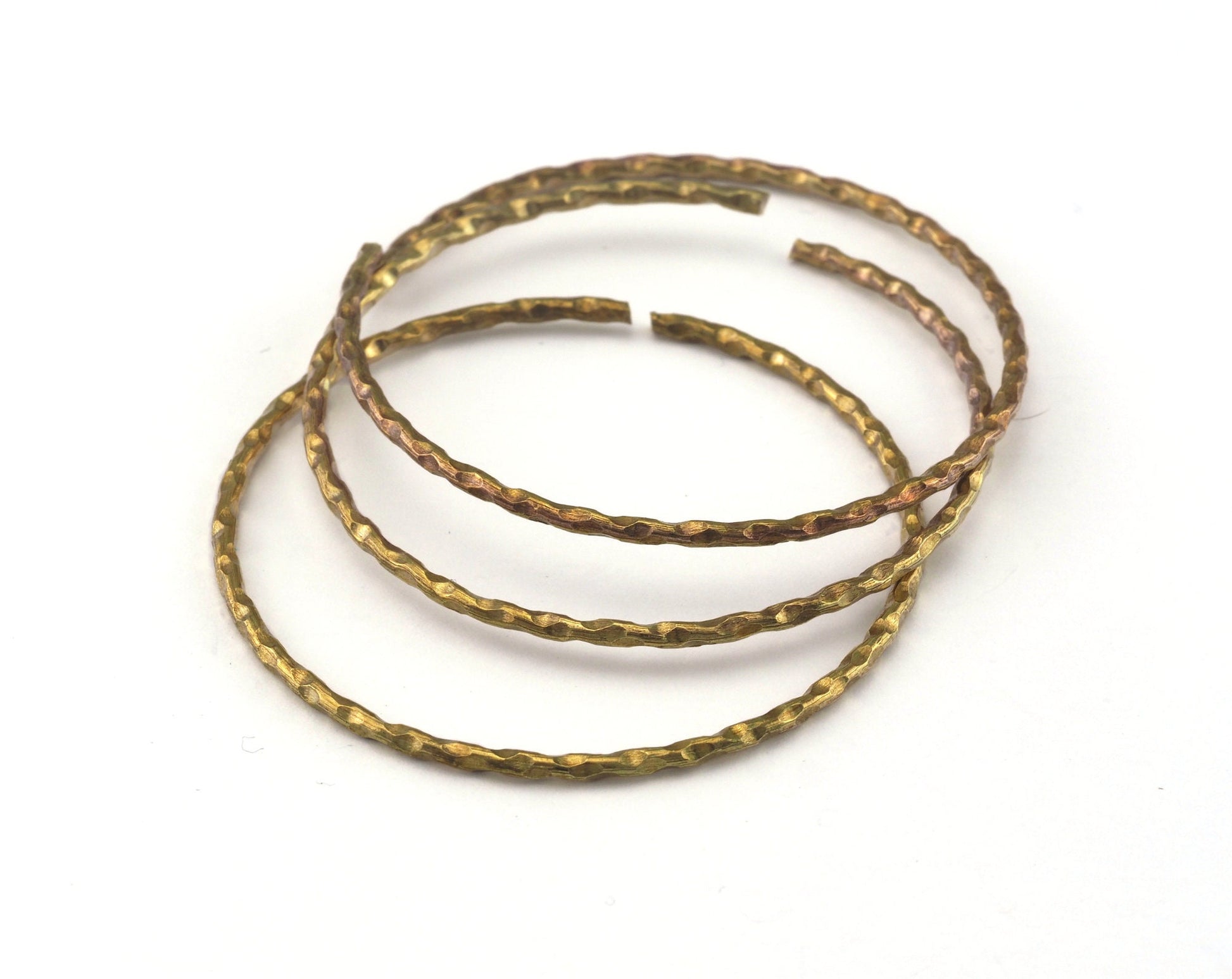 Open Hammered Shape Jump Ring 45mm (2mm Wire Thickness) Raw brass Findings 2545-220