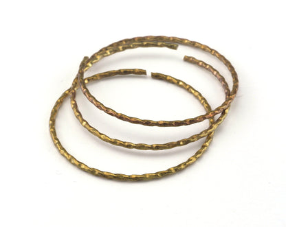 Open Hammered Shape Jump Ring 45mm (2mm Wire Thickness) Raw brass Findings 2545-220