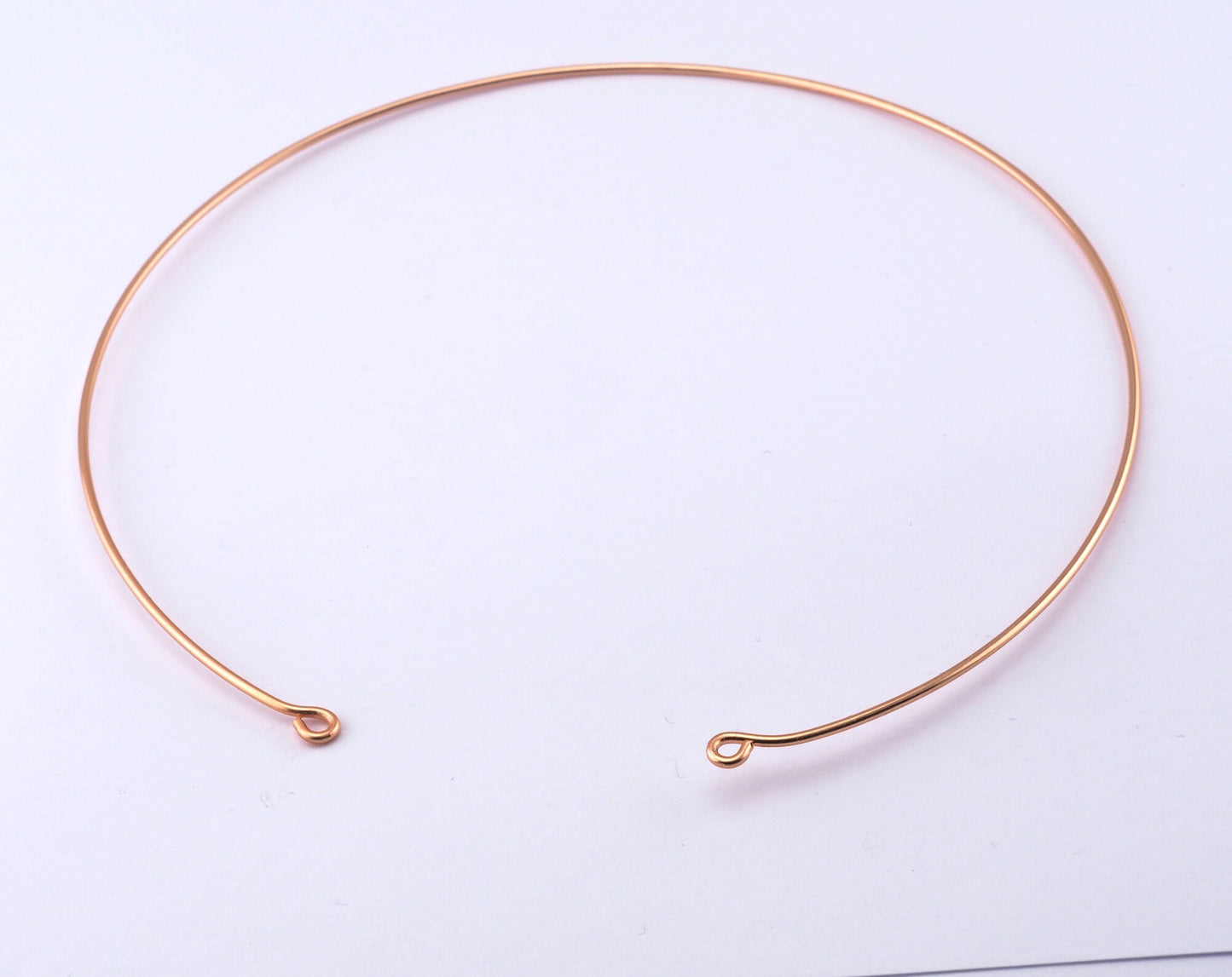 Brass Choker findings with 2 hole Wire collar necklace blanks pendant 140mm RoseGold plated brass D15