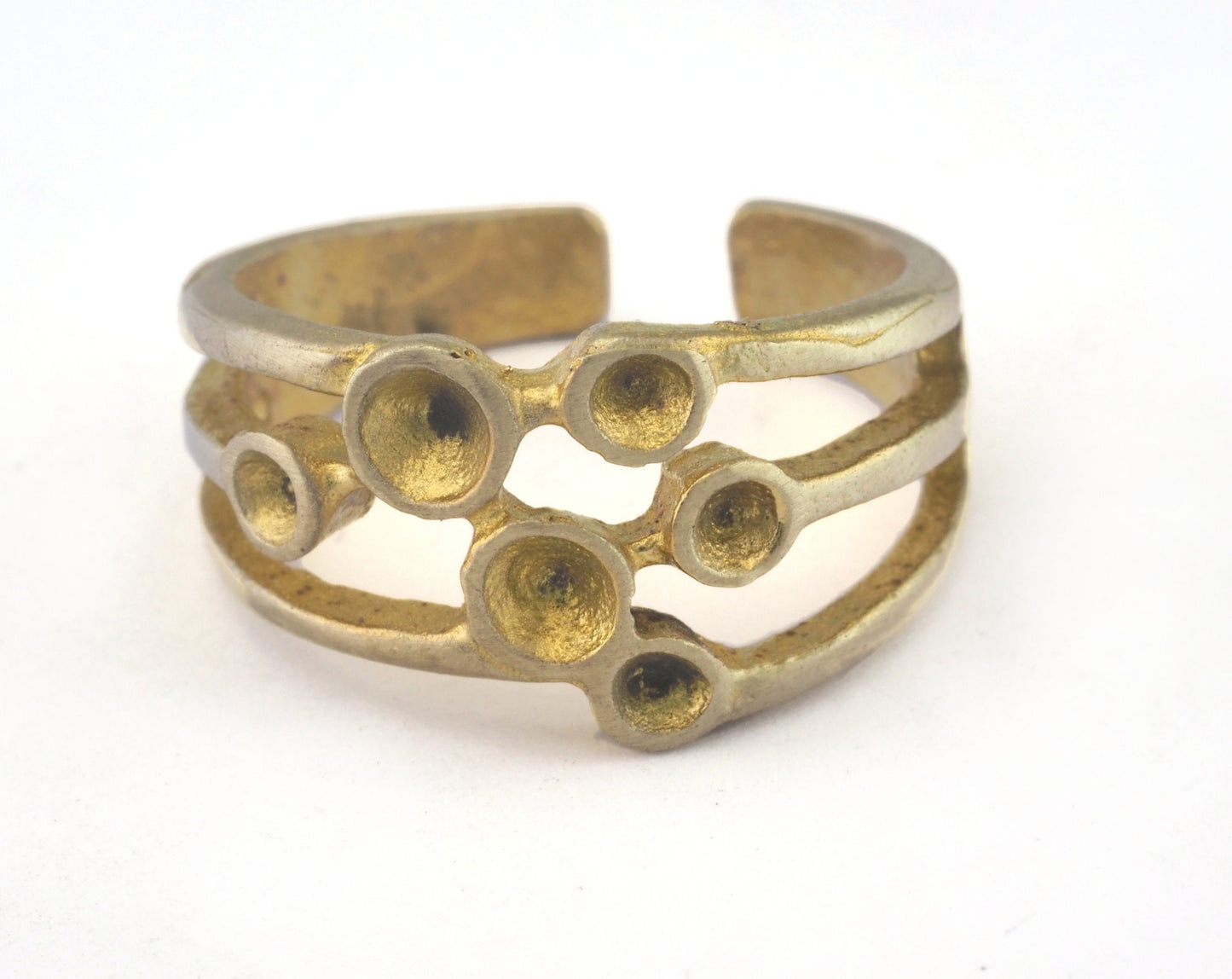 Ring Adjustable Ring Bezel (2.5 2.5 5 5 4mm) Raw brass (18mm 8US inner size - Adjustable ) OZ5062