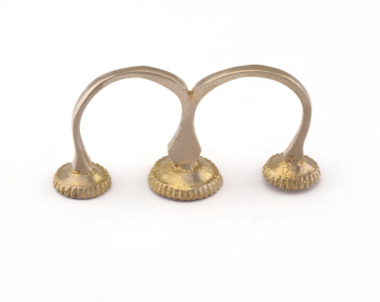 Ring Two Finger Adjustable Ring Bezel (10 - 8mm) Raw brass - Antique Silver - Antique Bronze (18mm 8US inner size - Adjustable ) OZ2649