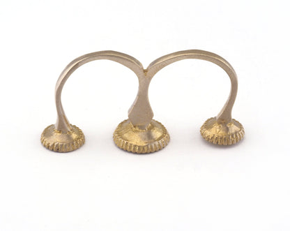Ring Two Finger Adjustable Ring Bezel (10 - 8mm) Raw brass - Antique Silver - Antique Bronze (18mm 8US inner size - Adjustable ) OZ2649