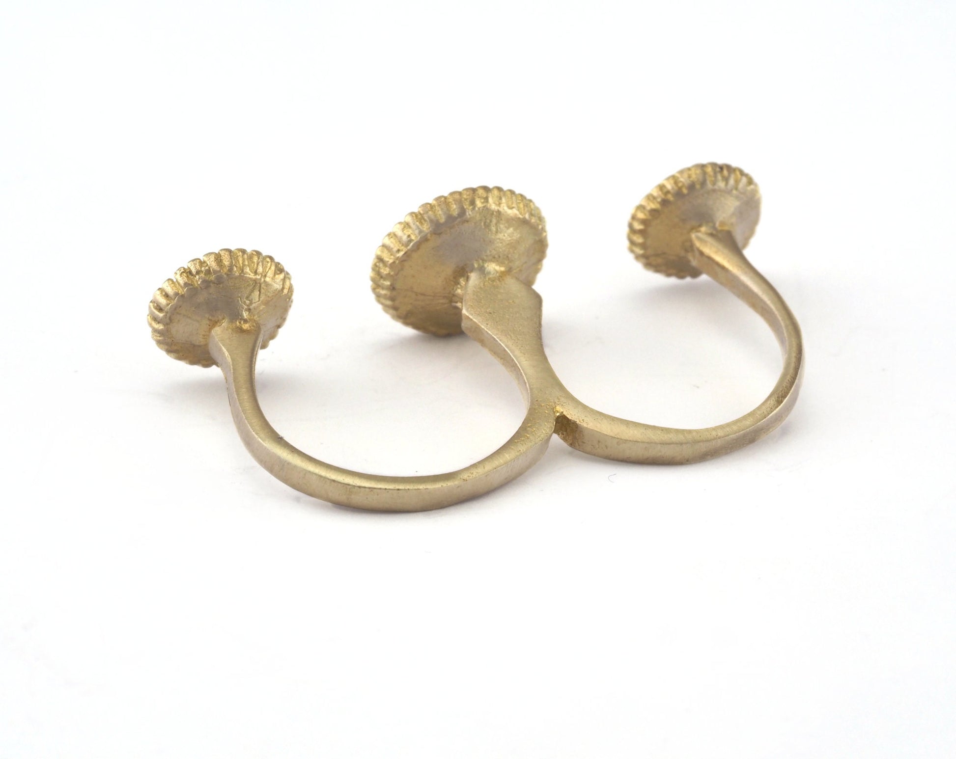 Ring Two Finger Adjustable Ring Bezel (10 - 8mm) Raw brass - Antique Silver - Antique Bronze (18mm 8US inner size - Adjustable ) OZ2649