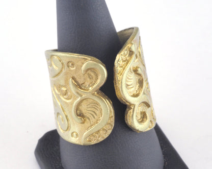 Adjustable Flower Ring Raw brass (19mm 9US inner size) OZ2655