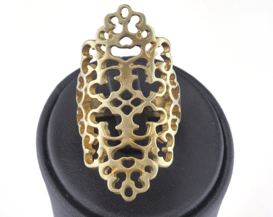 Filigree Ring Adjustable Ring Raw brass (19mm 9US inner size) OZ2661