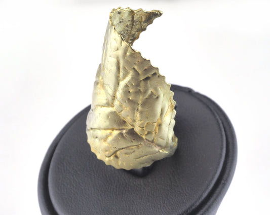 Leaf Ring Adjustable Raw brass (18mm 8US inner size) OZ2664