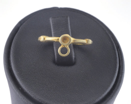 Ring Adjustable Ring Loop Bezel Raw brass (16mm 5.5US inner size - Adjustable ) OZ2665 ring19