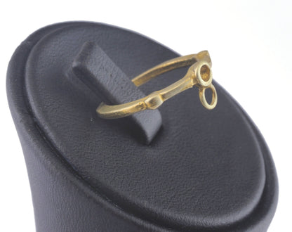 Ring Adjustable Ring Loop Bezel Raw brass (16mm 5.5US inner size - Adjustable ) OZ2665 ring19