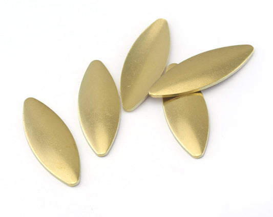 Curved marquise raw brass charms 27x10mm Findings OZ2556-135