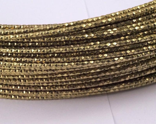 Wire Art Textured (diamond) Raw Brass Wire 1.5mm 0.06 inc 15 Gauge Raf3-01