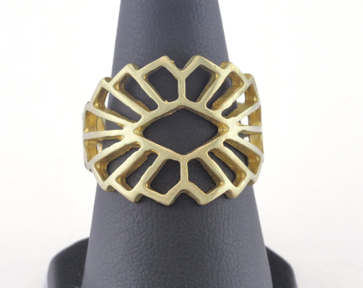 Sun Marquise Eye Ring Adjustable Raw brass (18mm 8US inner size) OZ2670