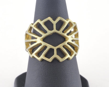 Sun Marquise Eye Ring Adjustable Raw brass (18mm 8US inner size) OZ2670