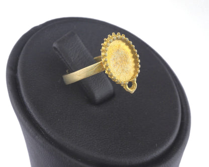 Ring Adjustable Ring Bezel - Loop Raw brass (17mm 7US inner size - Adjustable ) OZ2678