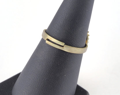 Ring Adjustable Ring Bezel - Loop Raw brass (17mm 7US inner size - Adjustable ) OZ2678