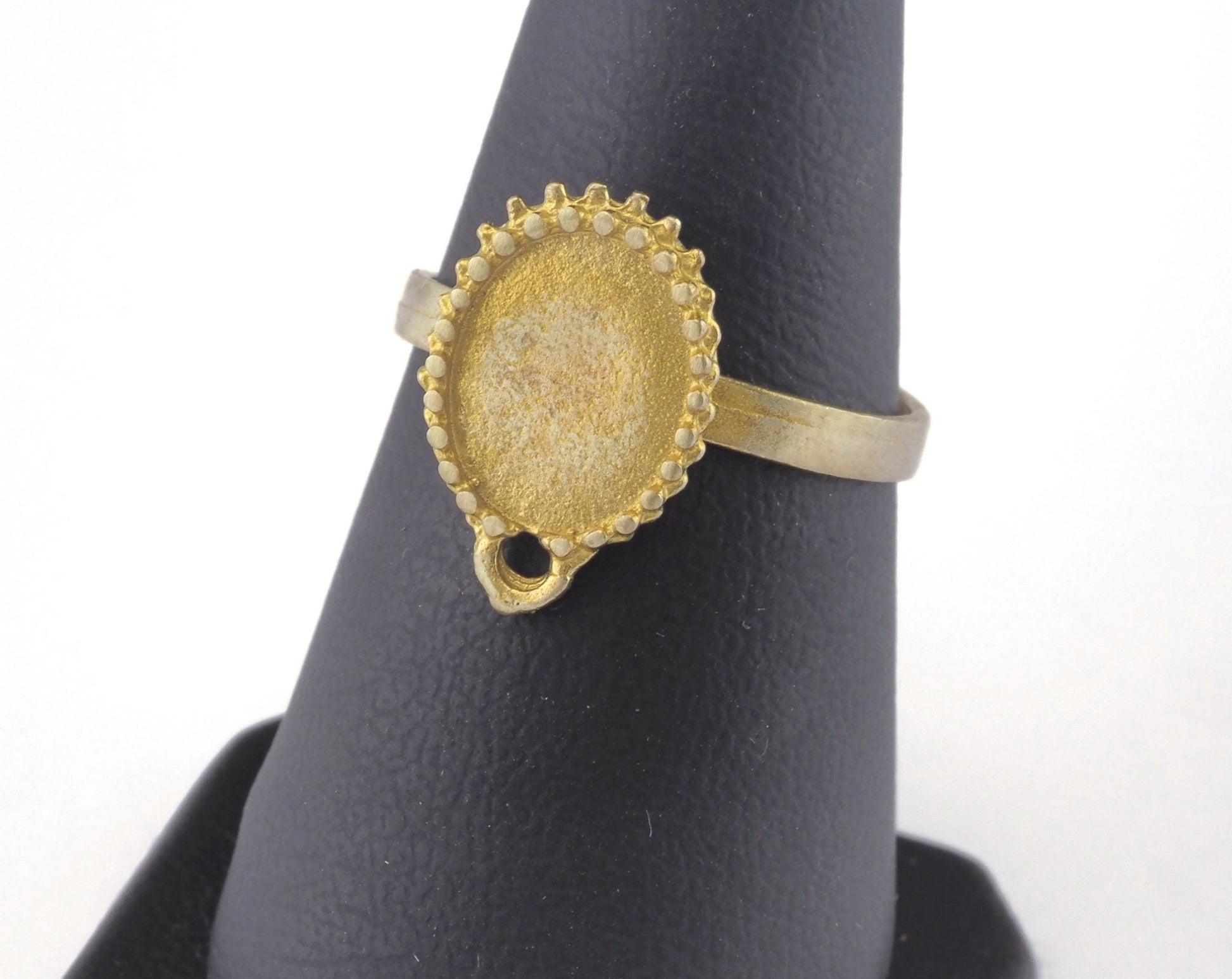 Ring Adjustable Ring Bezel - Loop Raw brass (17mm 7US inner size - Adjustable ) OZ2678