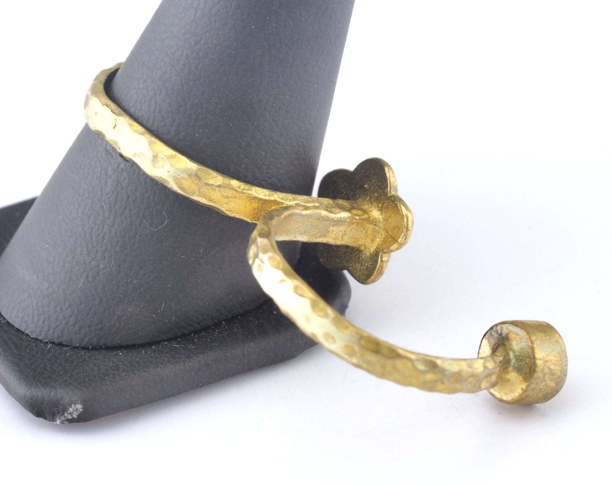 Ring Bird Flower Adjustable Ring Bezel Raw brass (18mm 8US inner size - Adjustable ) OZ2687
