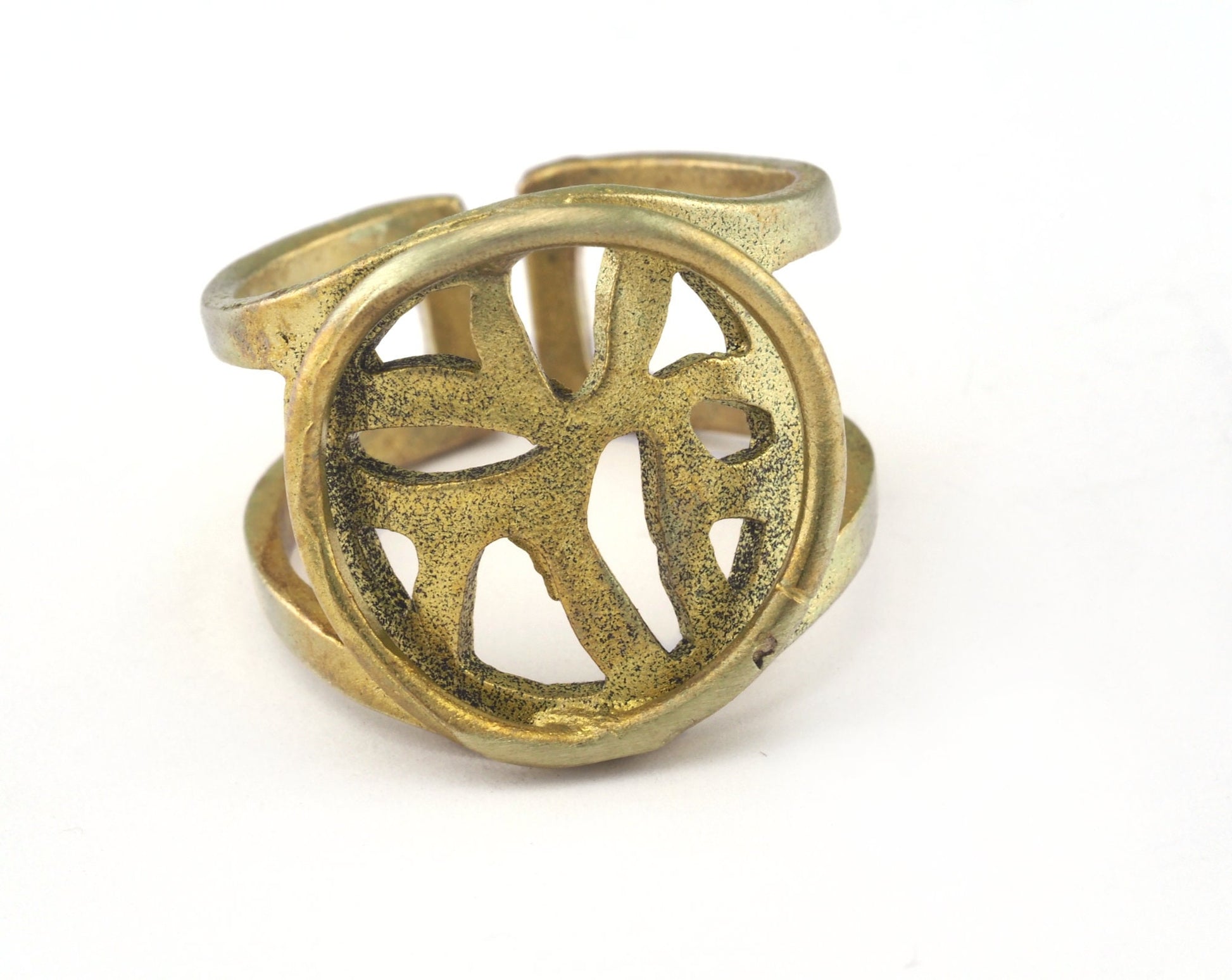 Adjustable Ring Raw brass (19mm 9US inner size) OZ2688 ring22