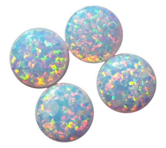 Australian White Opal (Imitation) round cabochon (dyed) 6mm - no hole - cab08-03 60cb