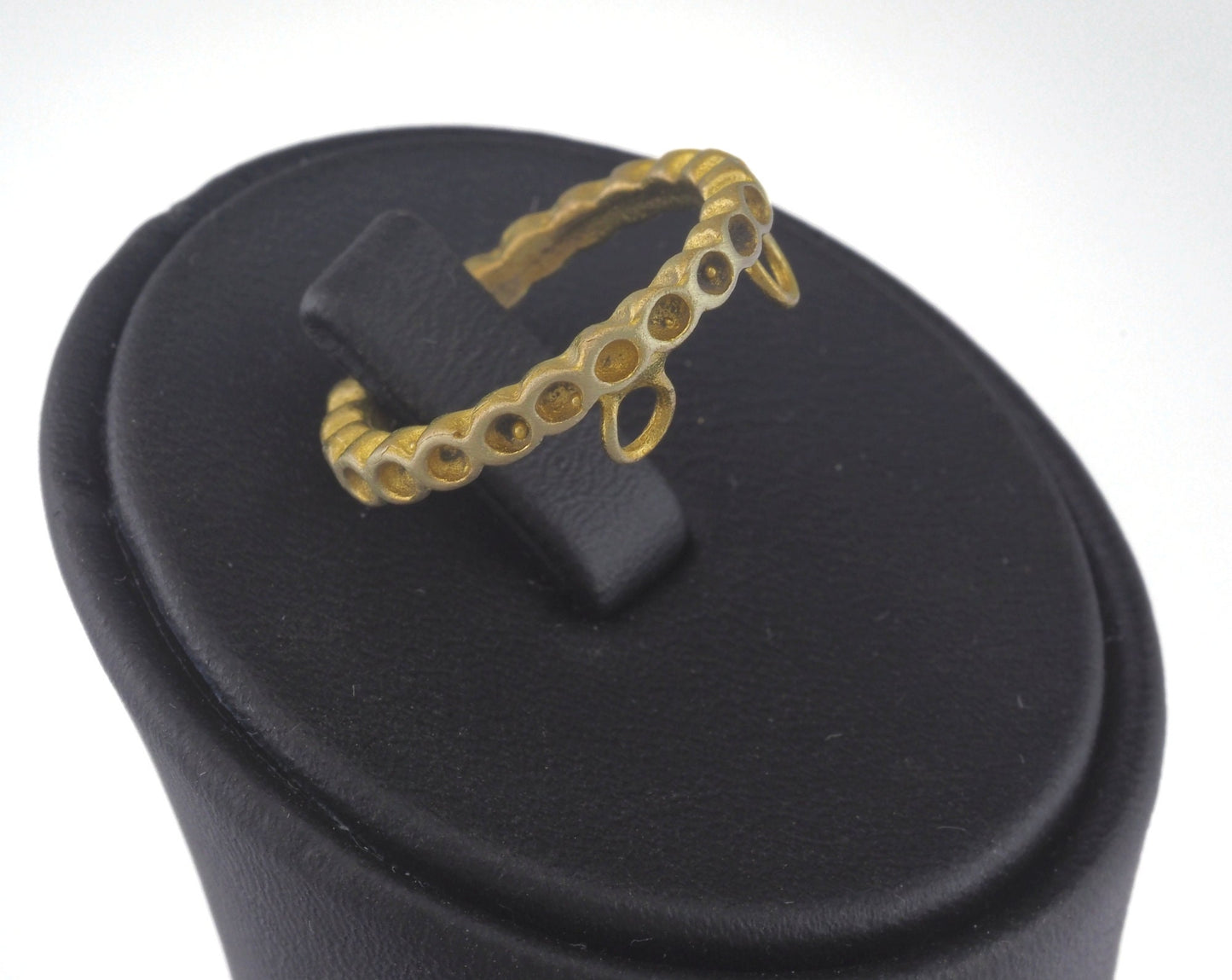 Ring Adjustable Ring Bezel - Loop Raw brass (16mm 5US inner size - Adjustable ) OZ2694