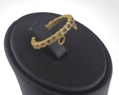 Ring Adjustable Ring Bezel - Loop Raw brass (16mm 5US inner size - Adjustable ) OZ2694