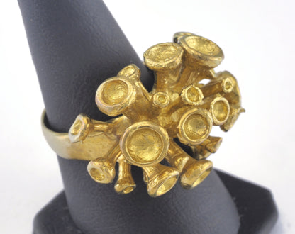 Ring Adjustable Ring Bezel - Cup Raw brass (18mm 8US inner size - Adjustable ) OZ2697