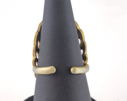 Wings Ring Adjustable Ring Bezel - Raw brass - Antique Silver - Antique Bronze (17.5mm 7US inner size - Adjustable ) OZ2702