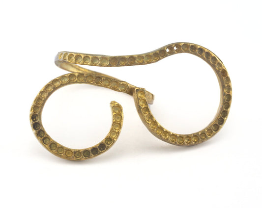 Ring Adjustable Ring Bezel Raw brass (18mm 8US inner size - Adjustable ) OZ2717