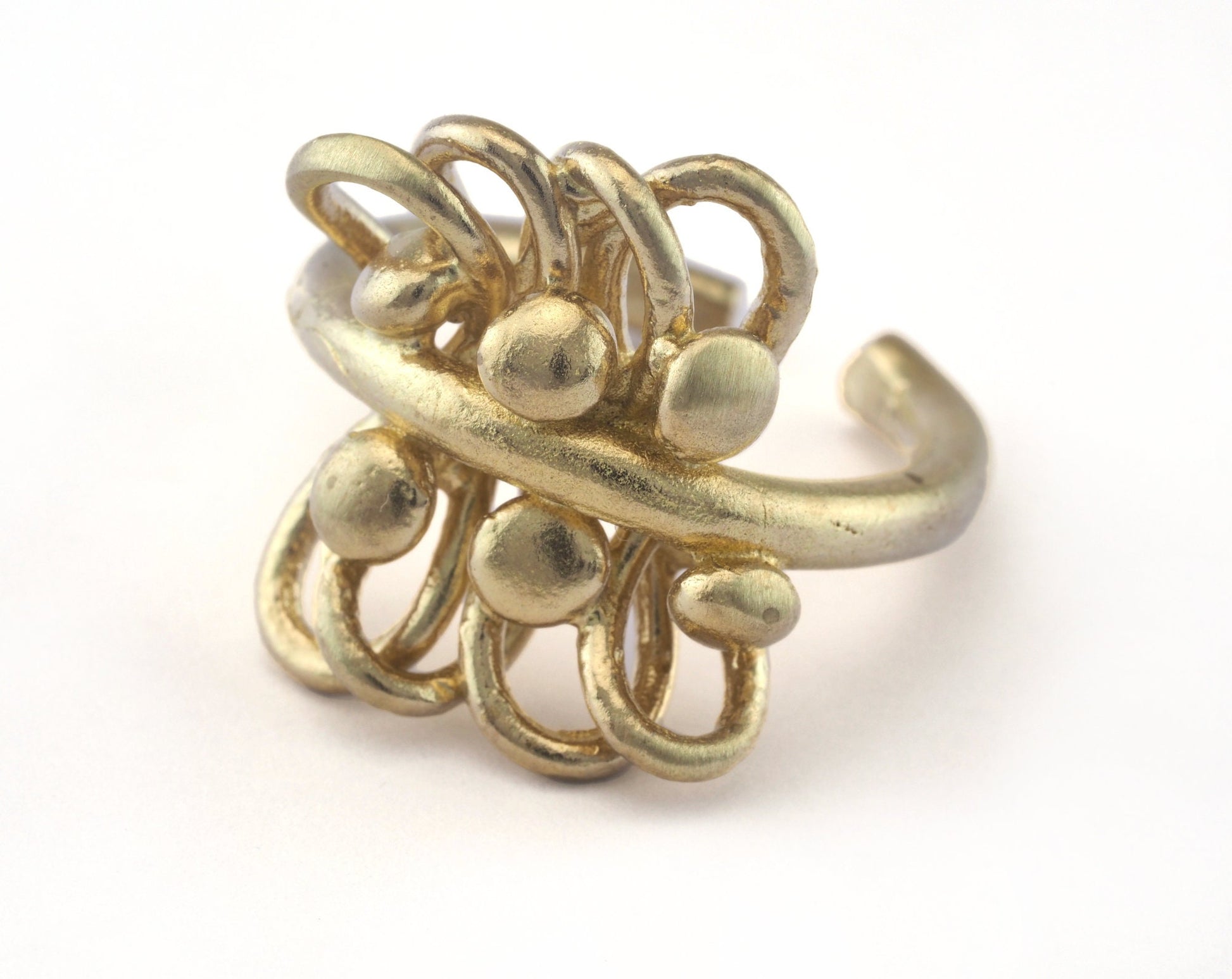 Adjustable Ring Raw brass (18mm 7.5US inner size) OZ2749