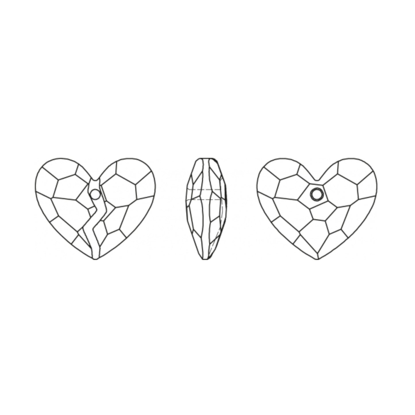 Forever 1 Heart Pendant 6263 Swarovski® Antique Pink (ANTP) 36mm