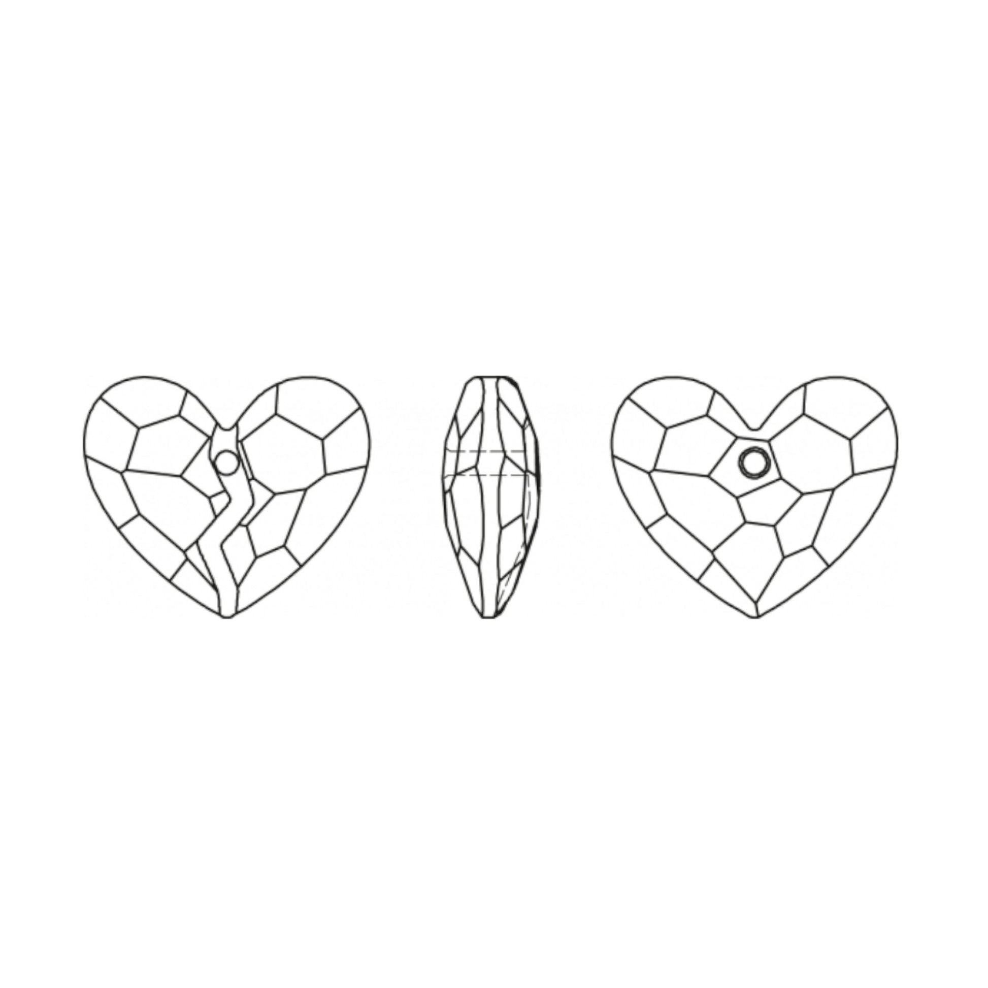 Forever 1 Heart Pendant 6263 Swarovski® Antique Pink (ANTP) 36mm