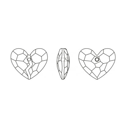 Forever 1 Heart Pendant 6263 Swarovski® Antique Pink (ANTP) 36mm