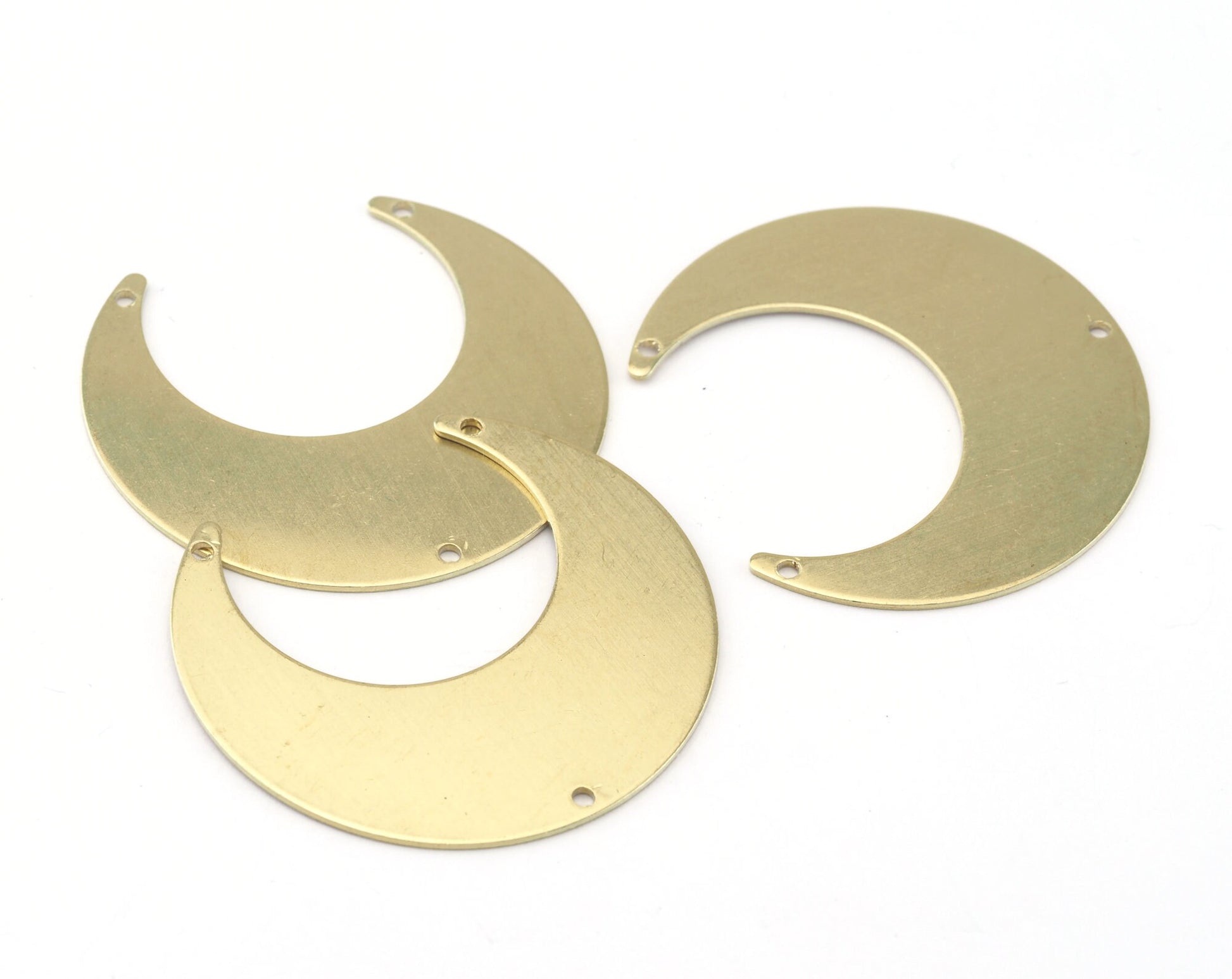 Crescent Connector Charms 3 Holes Copper Stainless steel Raw Brass 42x39mm 0.8mm thickness Findings 2767-560