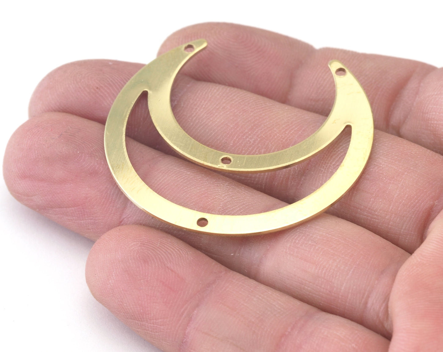 Crescent Connector Charms Raw Brass 42x39mm 0.8mm thickness Findings OZ2768-335