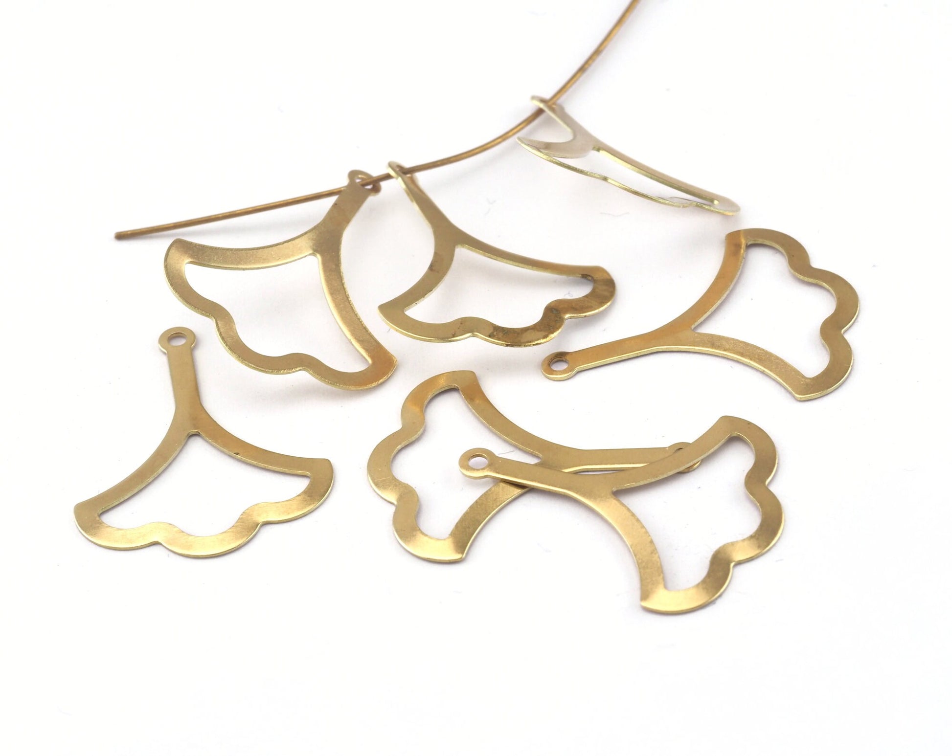 Ginkgo Leaves Charms 25x20mm Raw brass Findings OZ2593-40