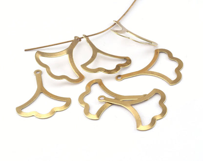 Ginkgo Leaves Charms 25x20mm Raw brass Findings OZ2593-40