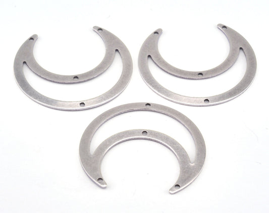 Crescent Connector Charms antique silver plated Brass 42x39mm 0.8mm thickness Findings OZ2768-335